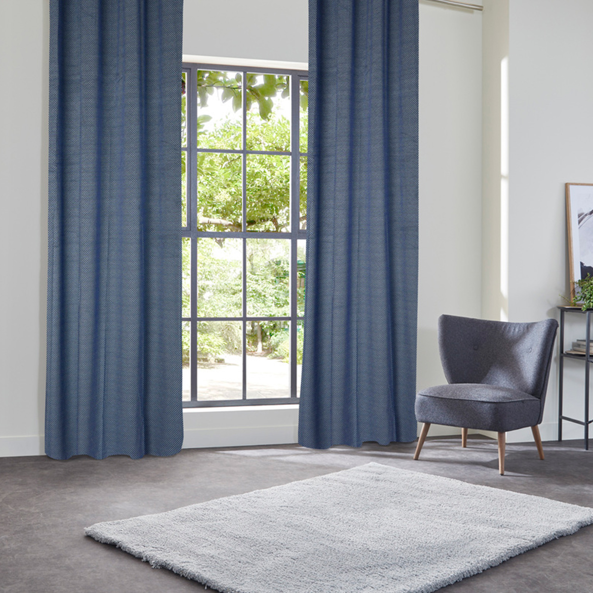 Velvet effect blackout curtain "Yupi" Indigo Blue, 135x260 cm