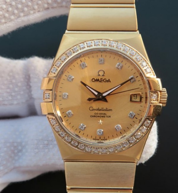 Replica Omega V6 Constellation YG Dial Diamonds Bezel   Markers YG Bracelet A2500 - Top club