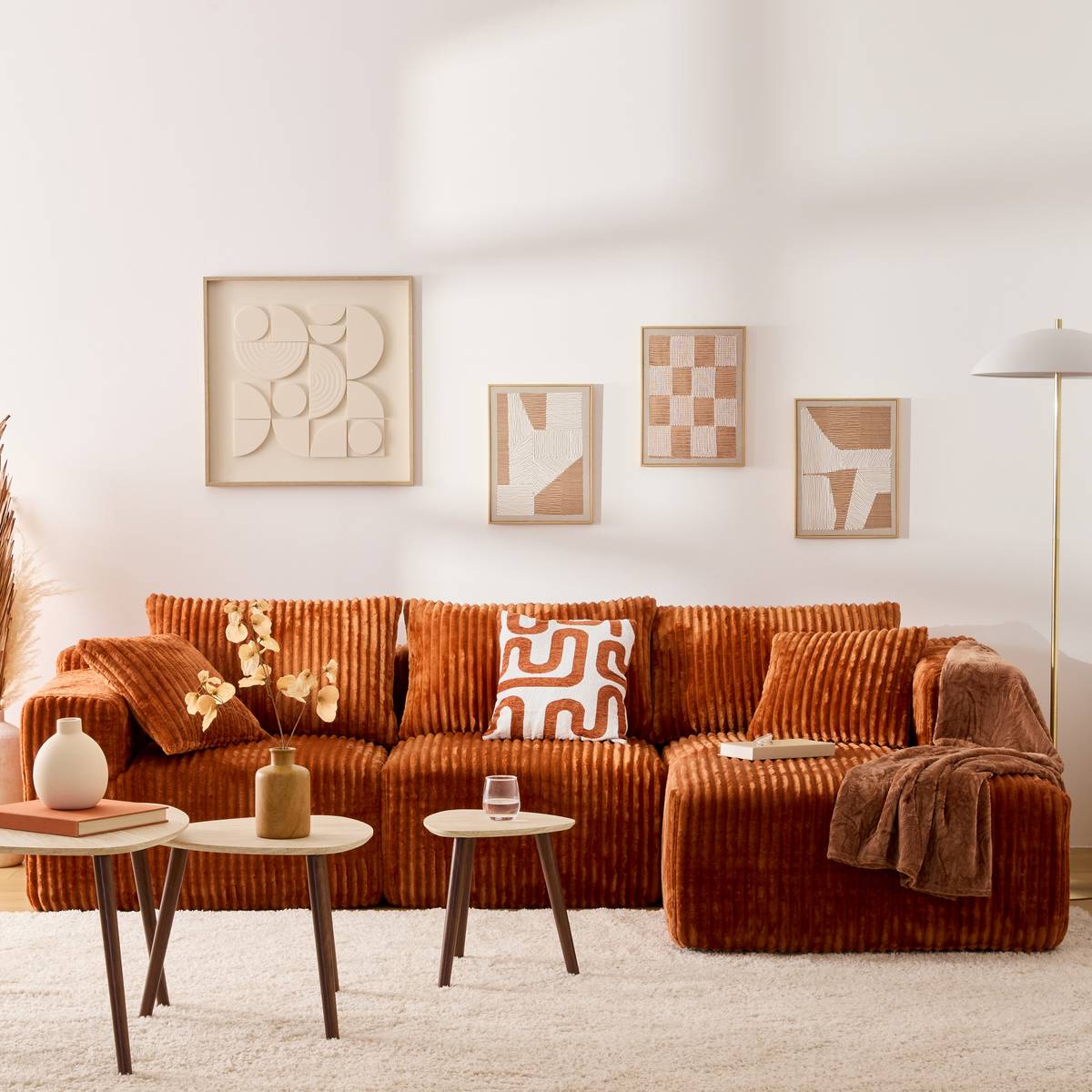 Sofa "Solka" 3 seats, L. 254 cm, Amber