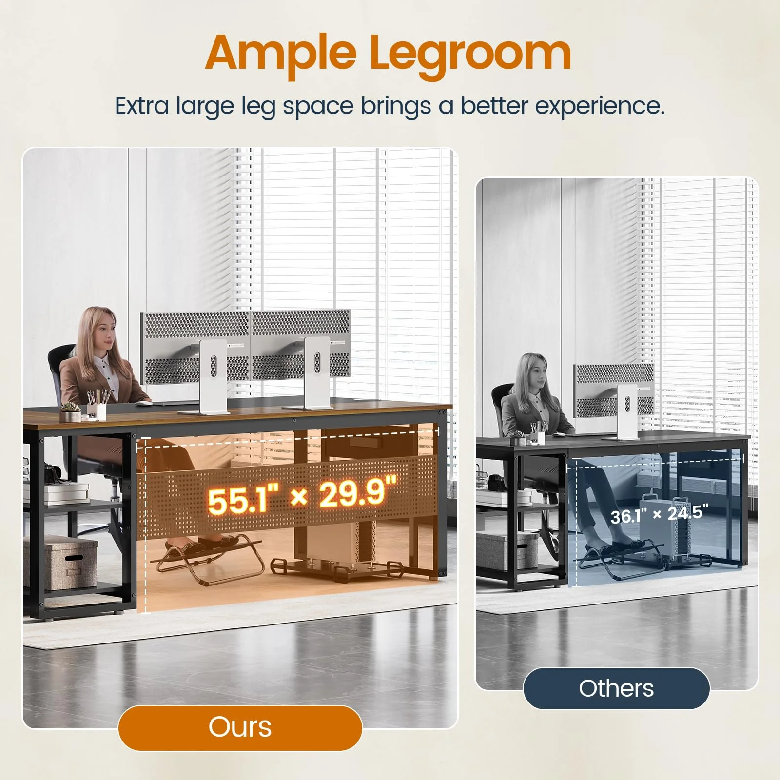 71" Executive Desk with Power Outlets, Modern L Shaped Office Desk with File Drawers and Pegboard, Large Computer Desk, Rustic Brown - Image 22
