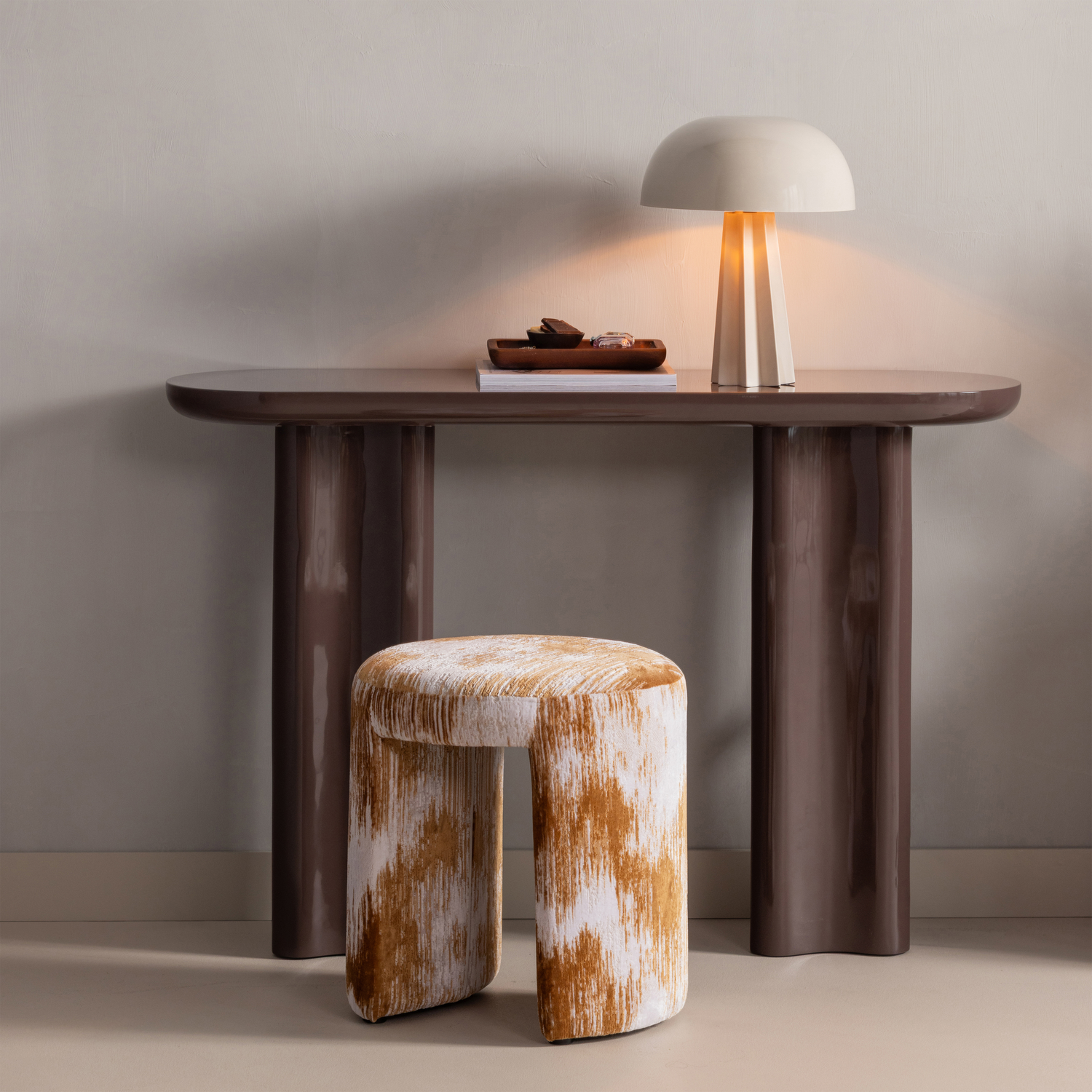 WOOOD Virel Tafellamp - Metaal - Hoogglans Lichtgrijs - 29x11x11