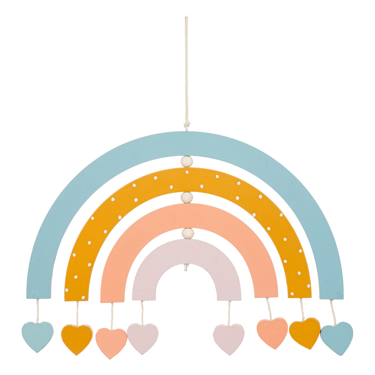 Wall decor "Arc-en-ciel" Wood & cotton, 30x20 cm