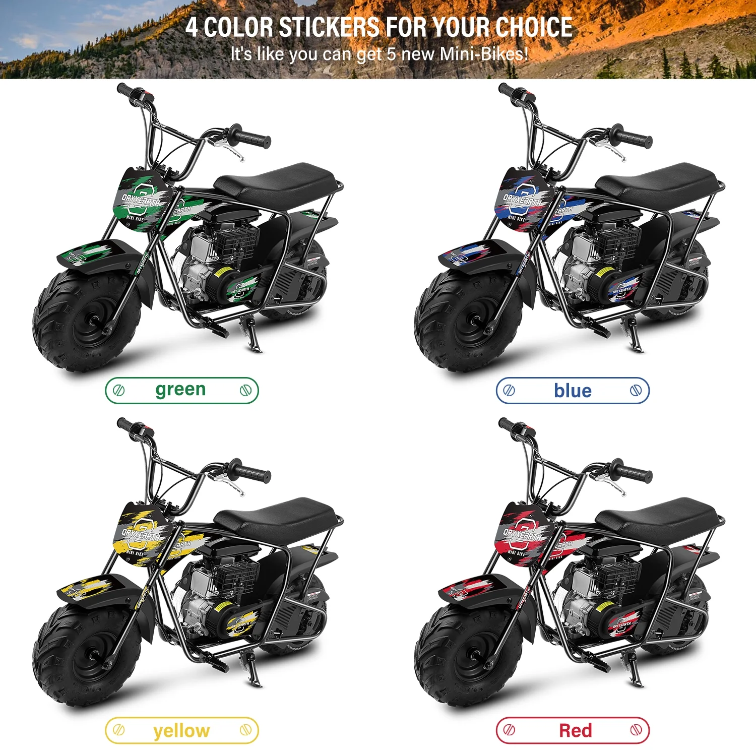 Oryxearth Mini Bike for Kids Motorcycle, Mini motorcycle for kids, Set of Four, 105CC 4-Stroke Ride on Toys, Camo - Image 14