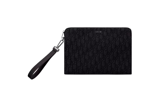 Oblique Jacquard Pouch Black/BeigeFor Women‎ 12in/30cm CD 2OBCA251YSE_H03E1:1High-quality replica
