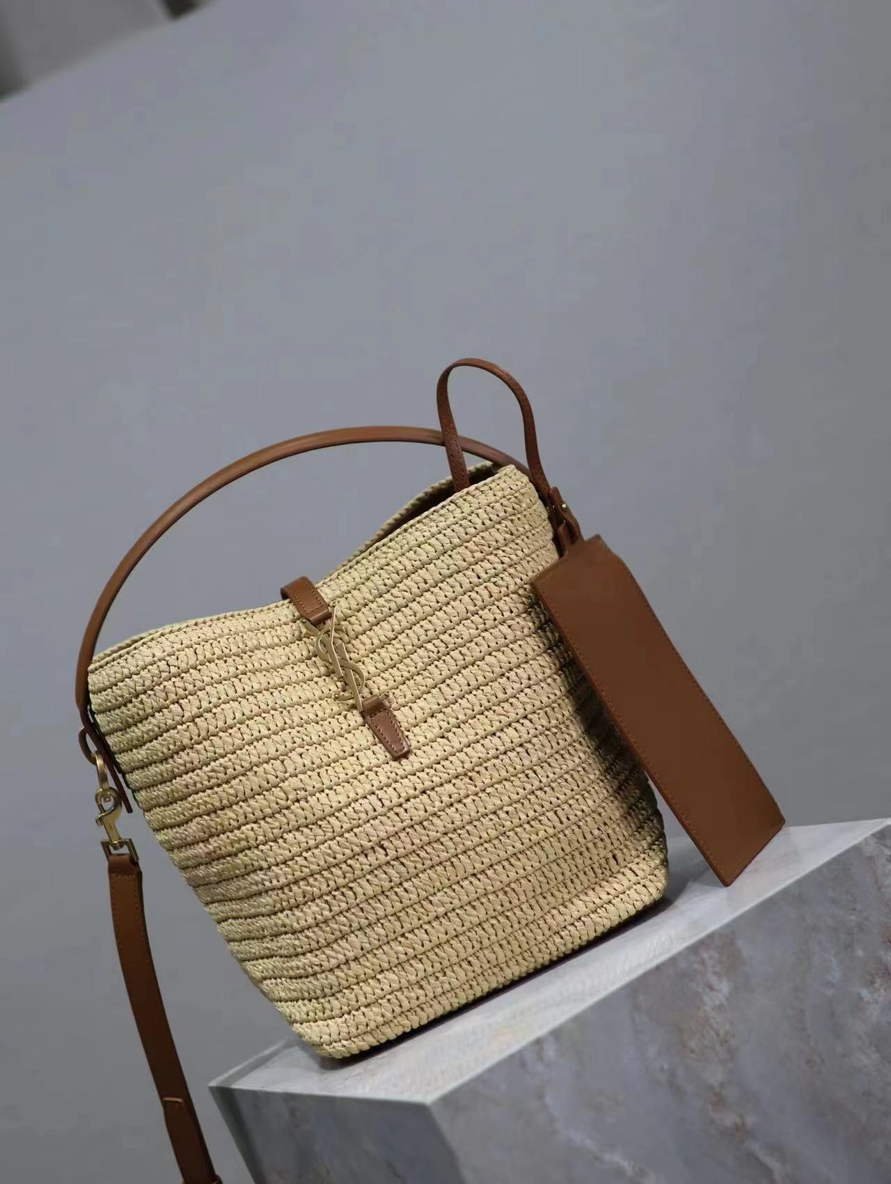 YSL fiber woven bag