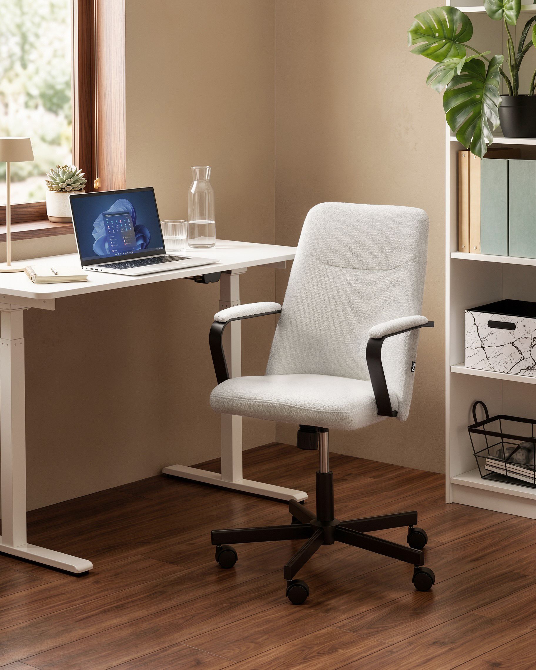 Office Chair CAROGA Boucle White