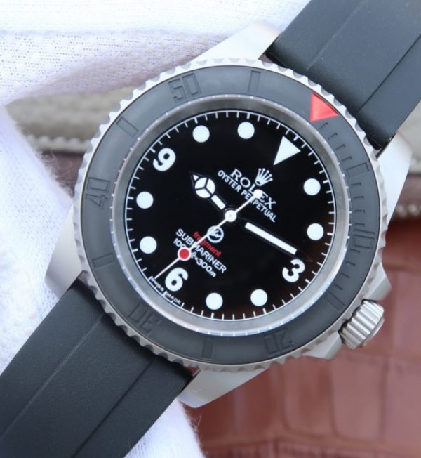 Replica Rolex Submariner Fragment Black Dial Ceramic Bezel Rubber Strap A2836 - Elite Watch Atelier