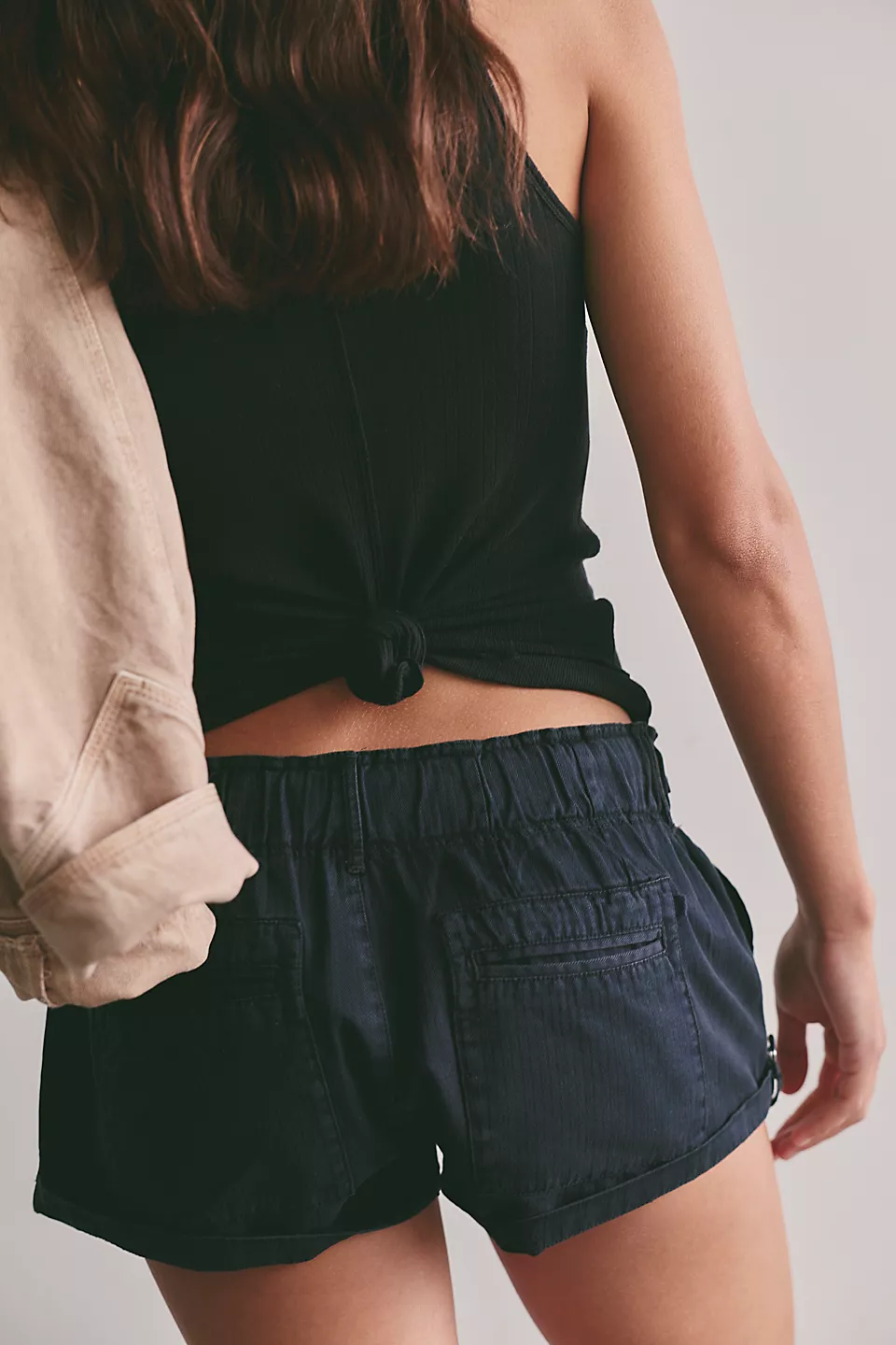We The Free Waimea Slouchy Shorts-Black