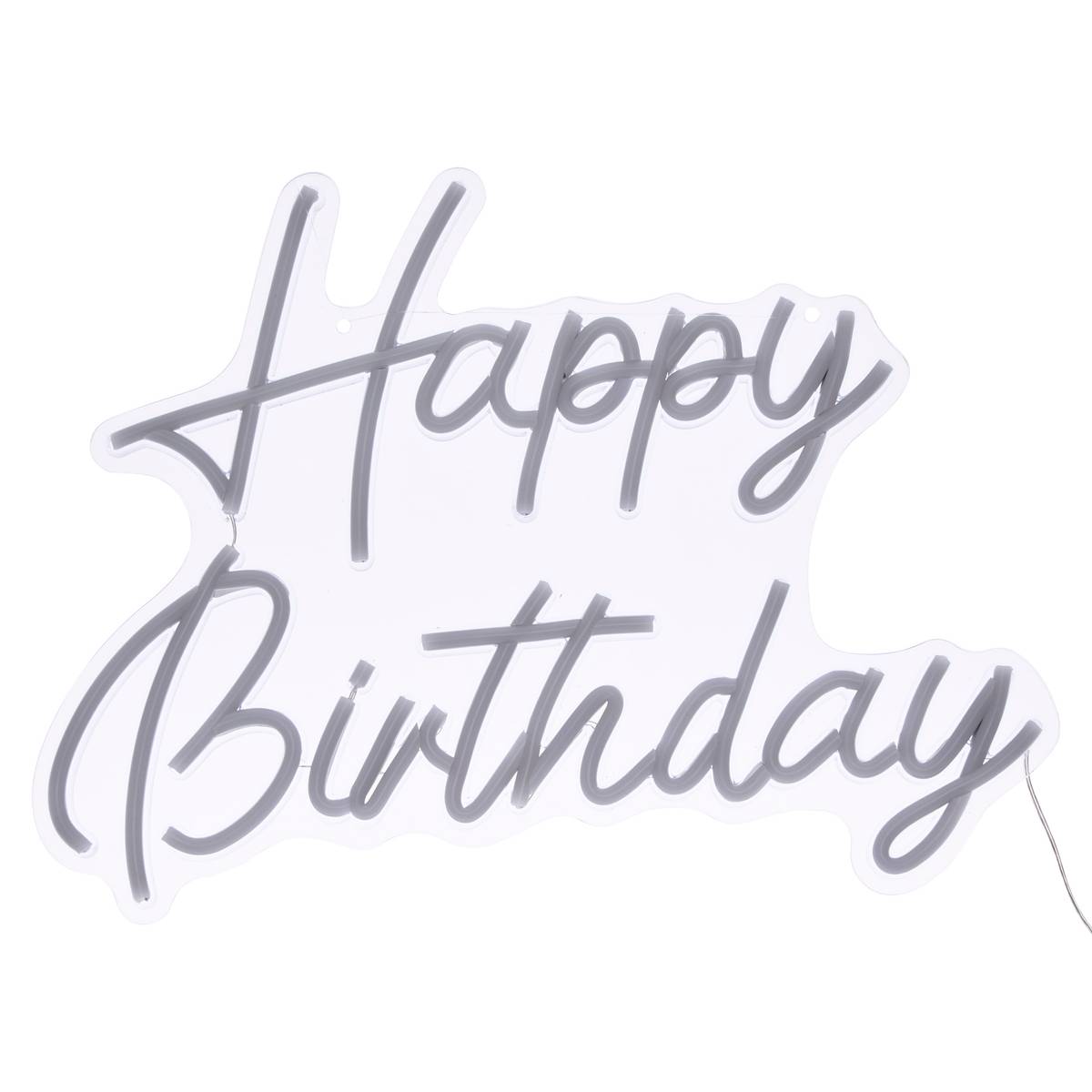 LED Neon "Happy Birthday" USB, Chick Yellow, 31x1.6 cm