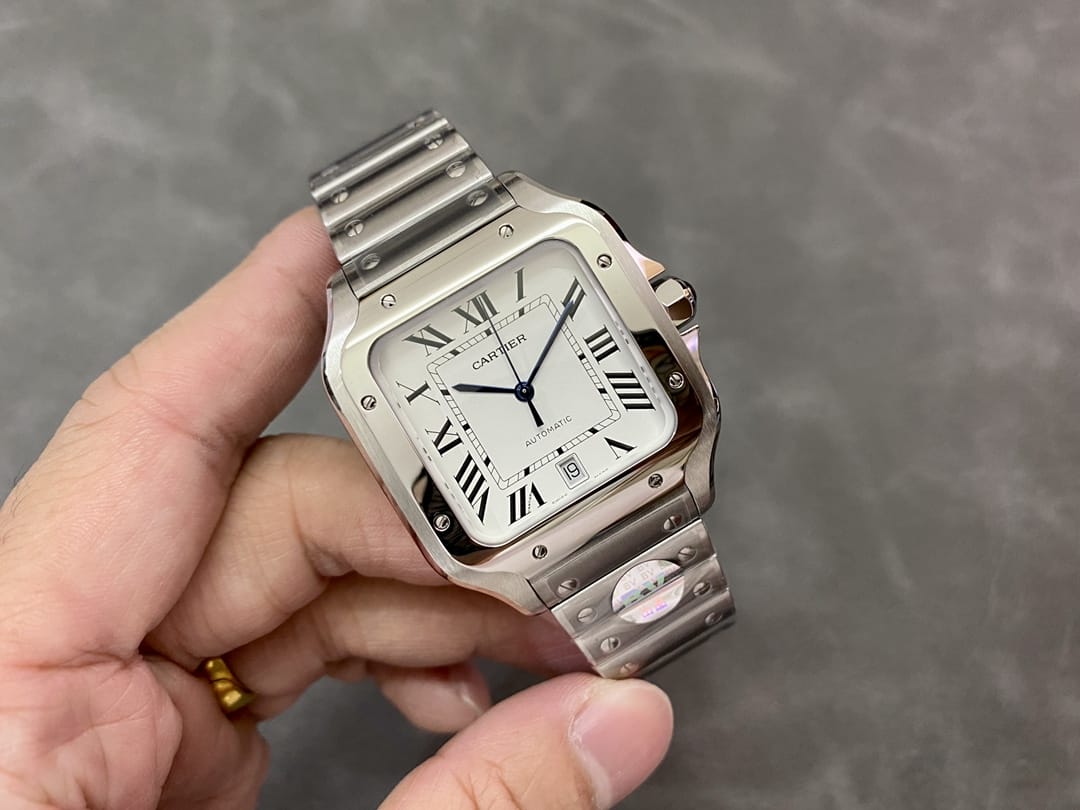 Fake cartier watch Santos large model mechanical movement Silver Dial Stainless Steel WSSA0018 BVF(1:1 replica) - Top club