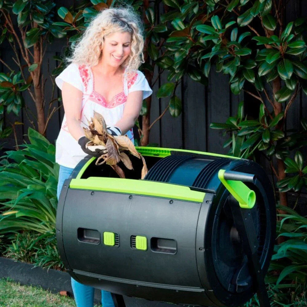 Maze 65-Gallon Compost Tumbler With 12-Gallon Cart, Black - 41.3 x 30 x 45 in - Image 2 Maze 65-Gallon Compost Tumbler With 12-Gallon Cart, Black - 41.3 x 30 x 45 in - Image 2