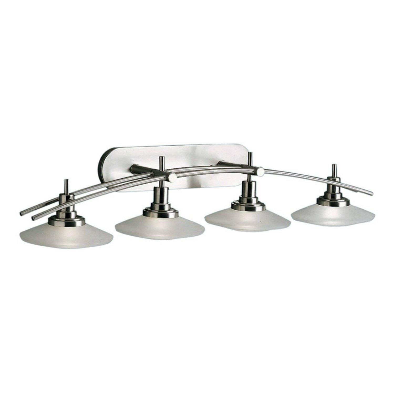 4 Light Bath Vanity Approved For Damp Locations With Contemporary Inspirations 40 Inches Wide Kichler Lighting 6464Ni