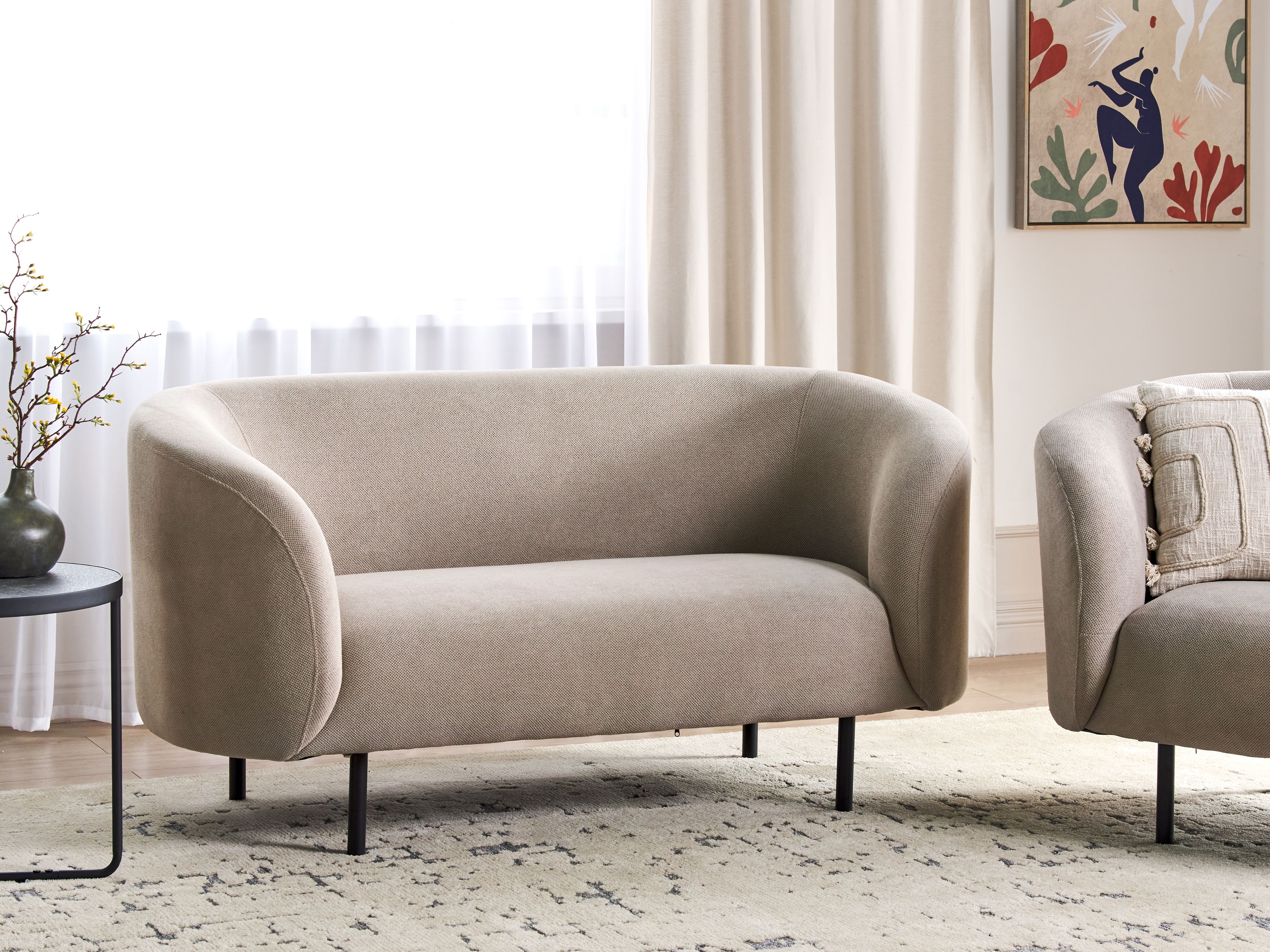 Sofa 2 Seater LOEN Fabric Taupe