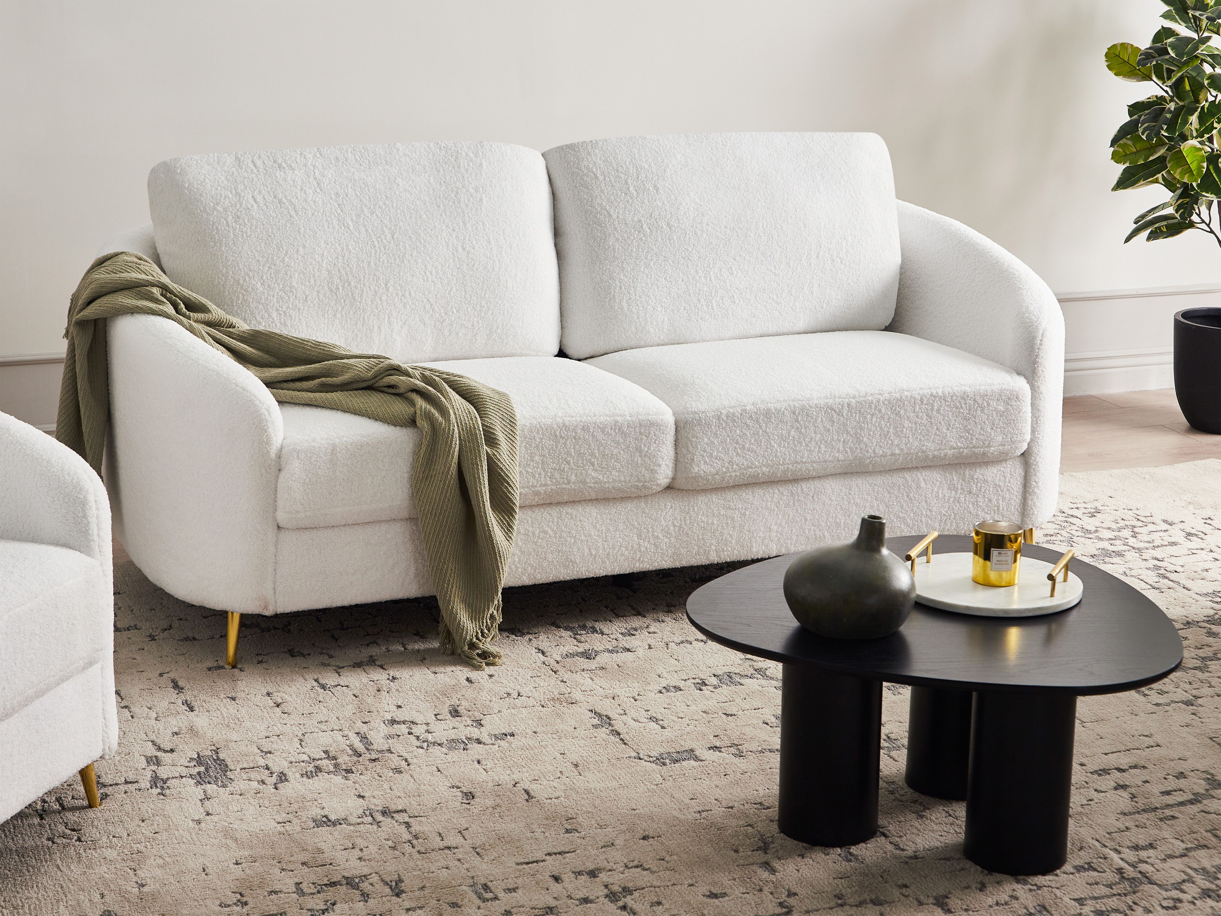 Sofa 3 Seater TROSA Boucle White