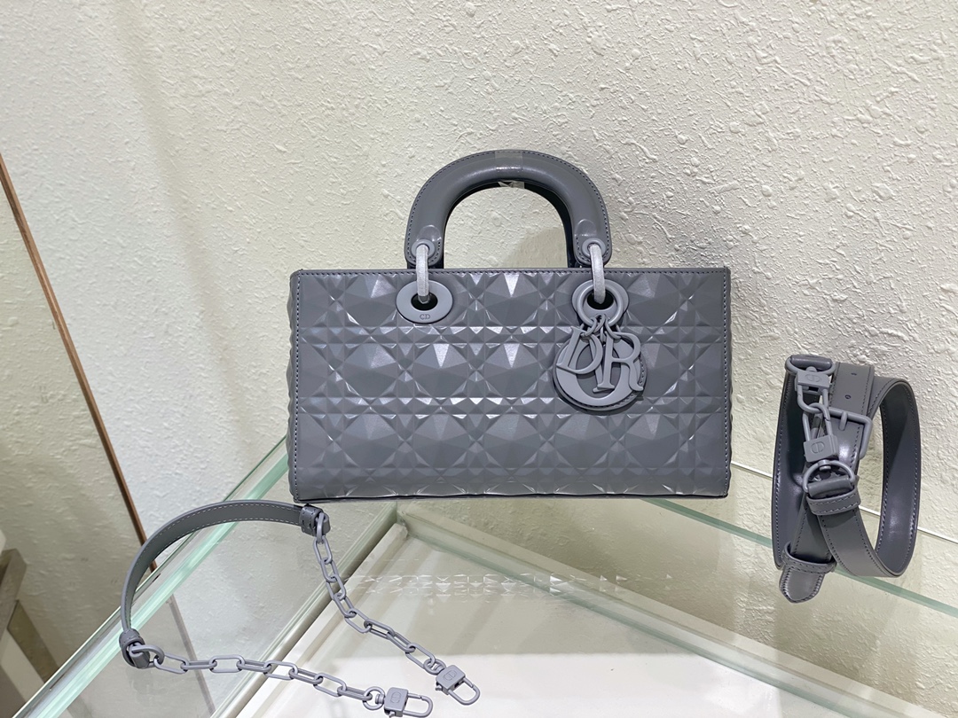 Medium Lady D-joy Bag White/Grey/Beige/Black For Women 10in/26cm M0540ONGE_M0301:1High-quality replica