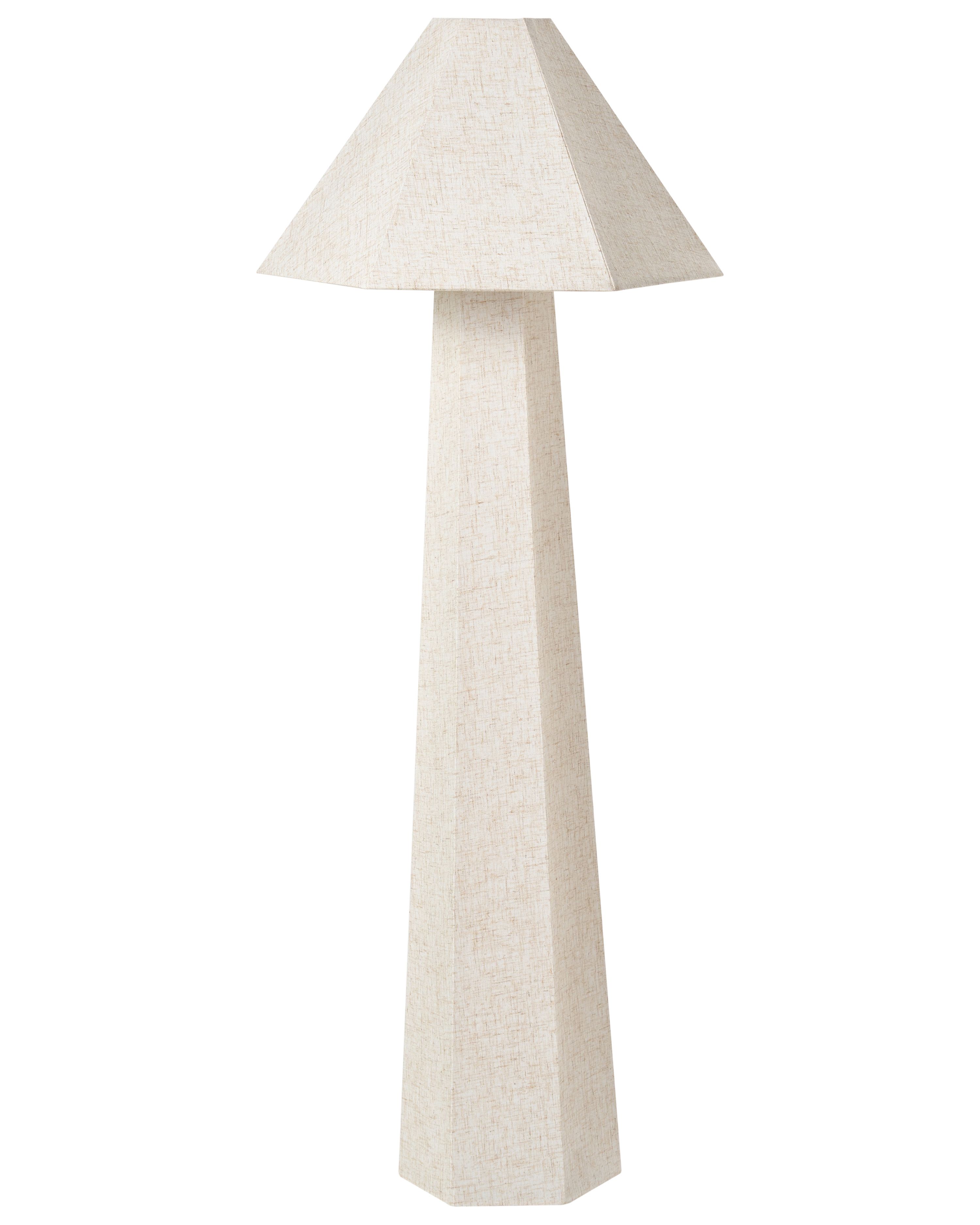 Floor Lamp DEMBI Faux Linen Light Beige