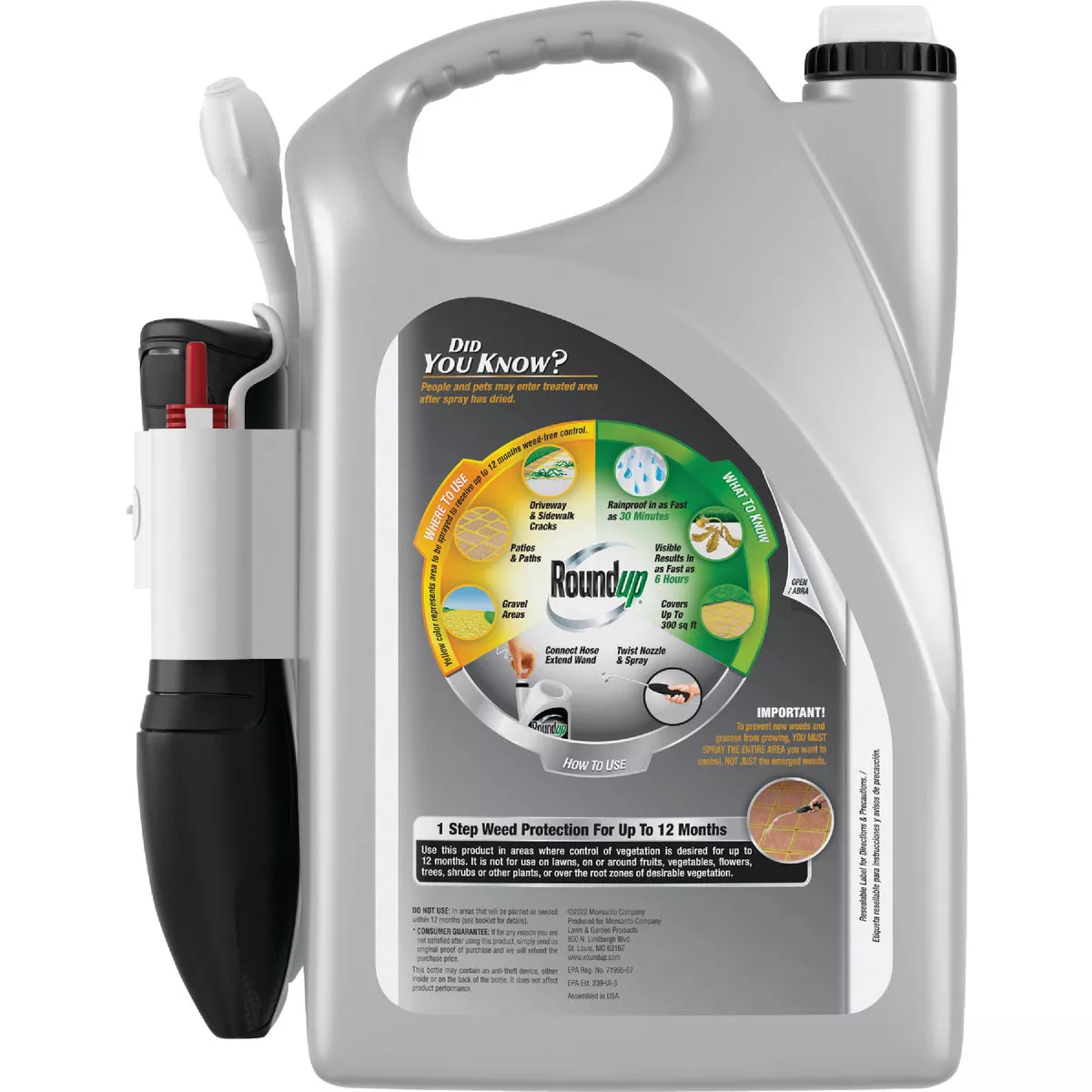 Roundup Dual Action 365 1 Gal. Exclusive Formula Weed & Grass Killer with Comfort Wand