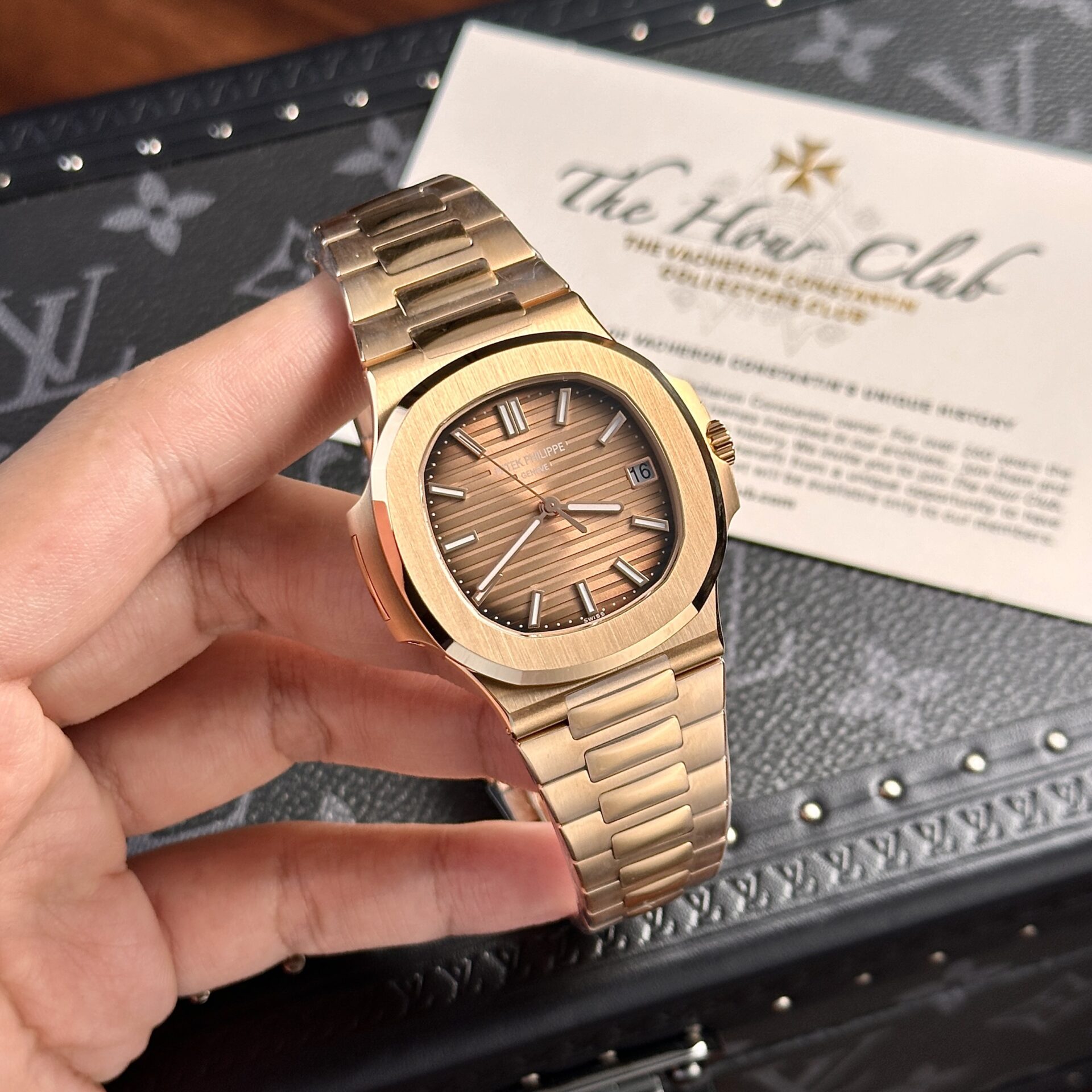 Patek Philippe Nautilus 5711 Brown Dial Rose Gold Case 3K Factory 40mm - Elite Watch Atelier