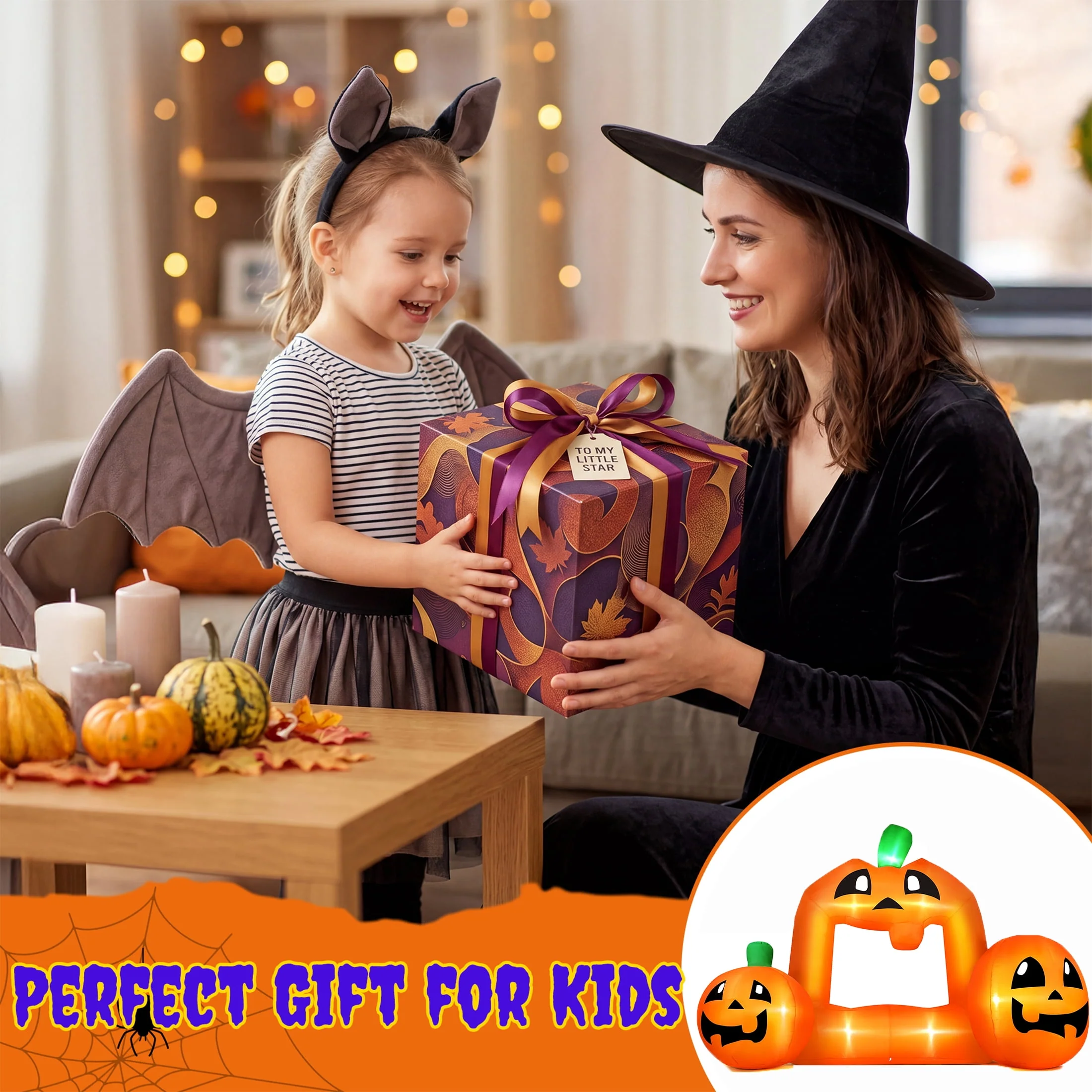 Firstness 8.5FT Halloween Inflatable,Pumpkin Photo with Lights for Party Yard Decorations - Image 8 Firstness 8.5FT Halloween Inflatable,Pumpkin Photo with Lights for Party Yard Decorations - Image 8
