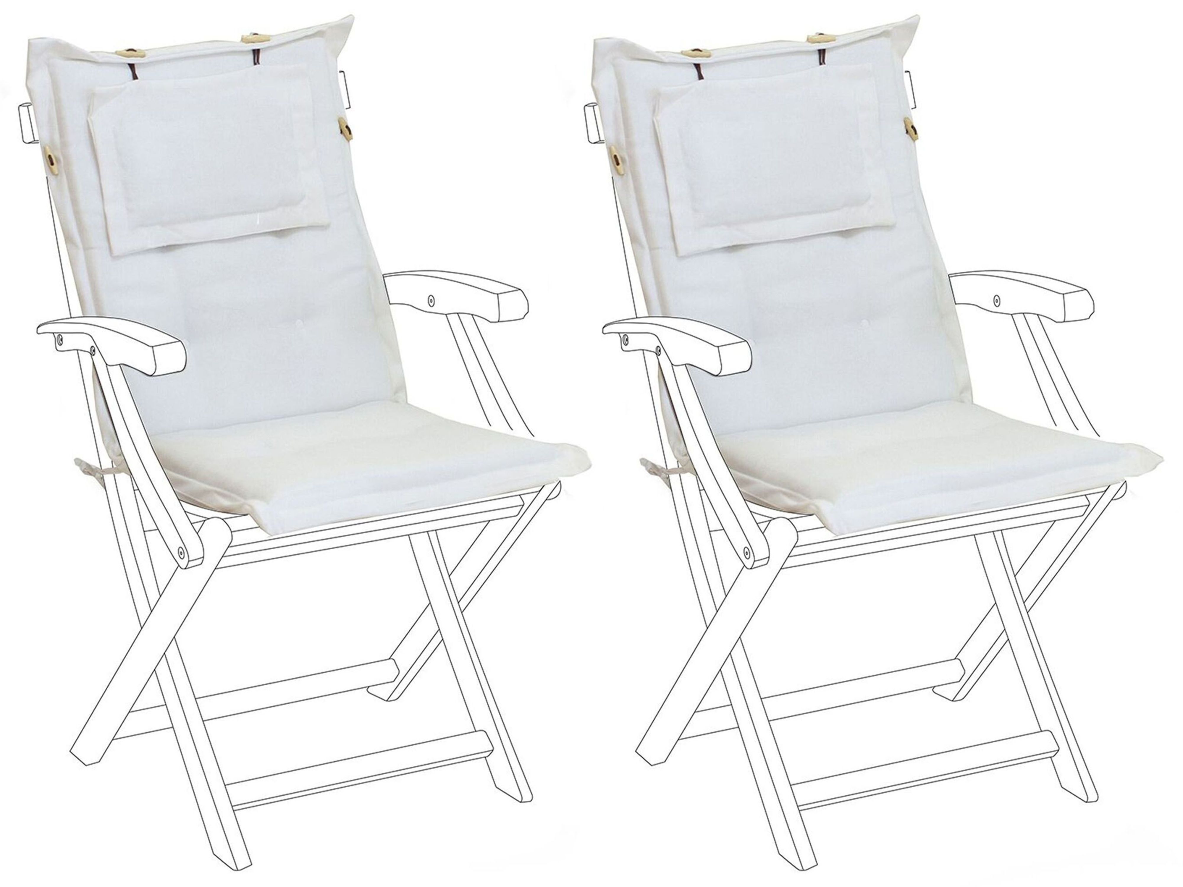 Set of 2 Back/Seat Cushions MAUI 40 x 54 cm Off-White