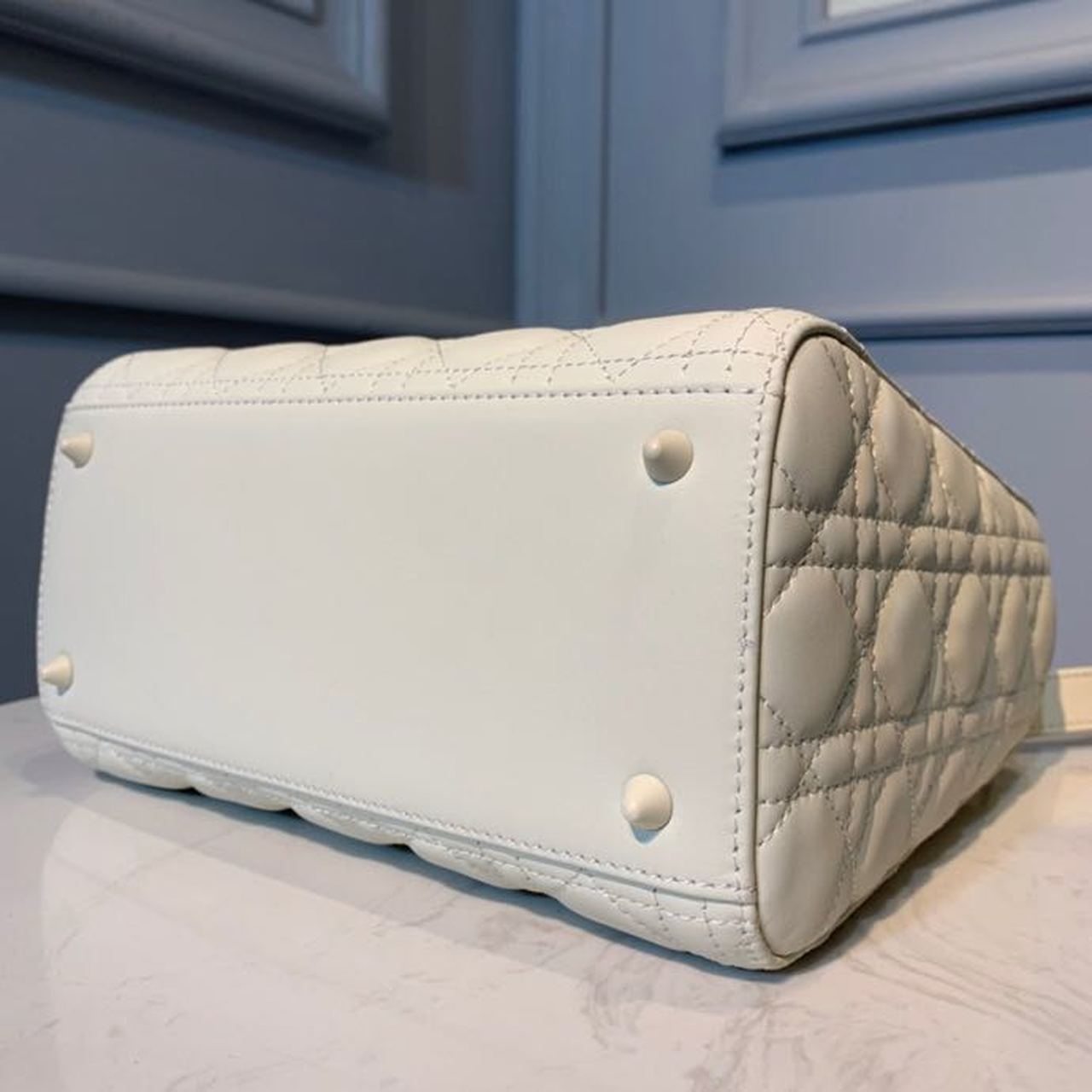 Christian Dior Medium Lady Dior Bag White For Women 9.5in/24cm CD1:1High-quality replica