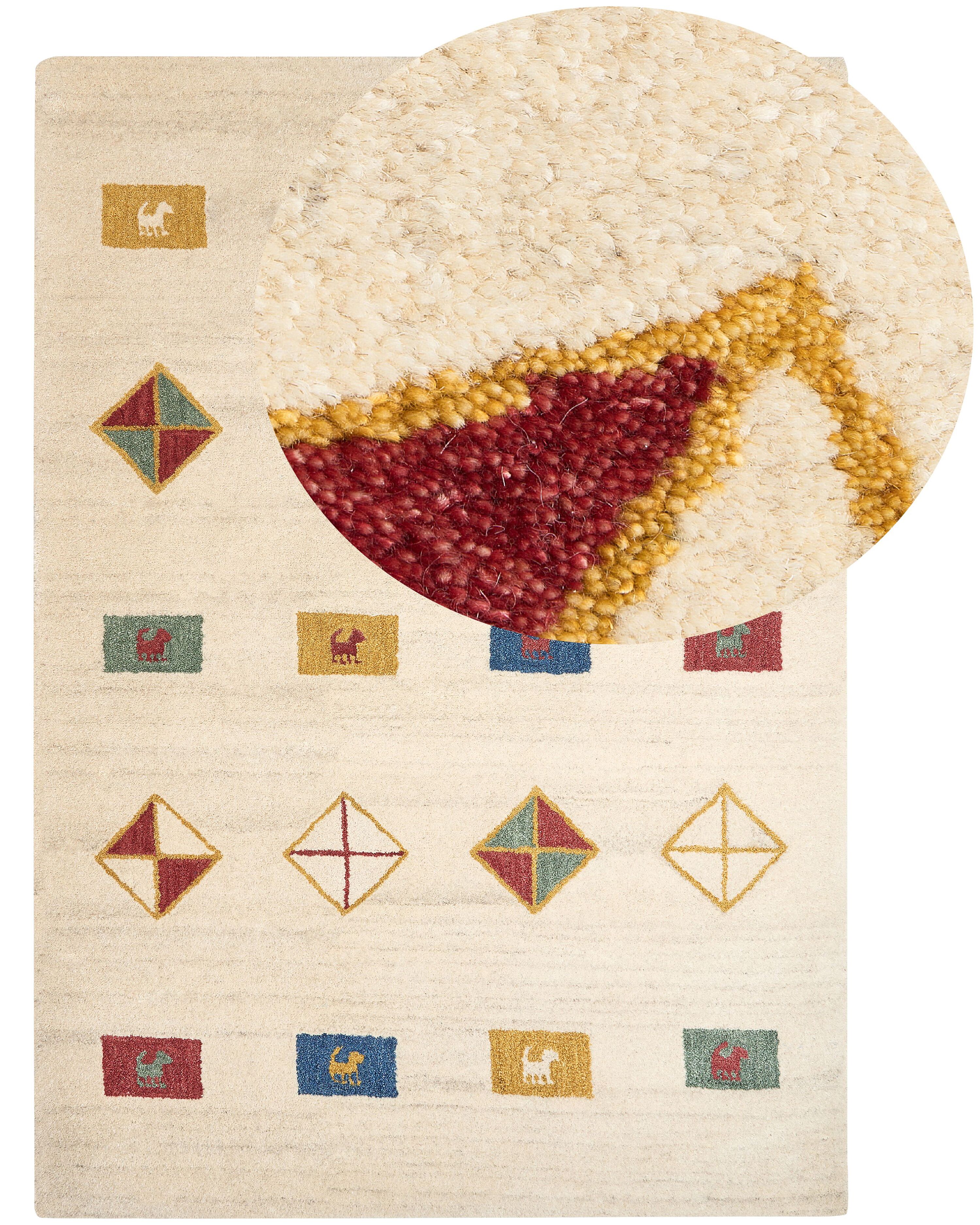 Rug MISINLI Beige 160 x 230 cm Wool Gabbeh