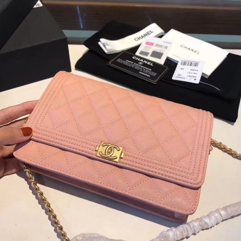 Replica Chanel Quilted Caviar Leboy Woc Chain Bag 80287