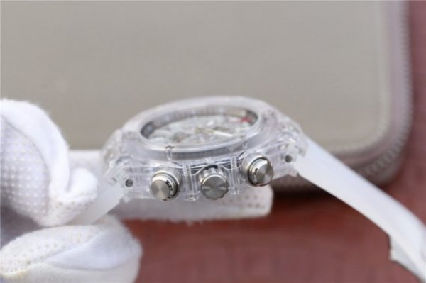 Replica Hublot Big Bang Unico Sapphire Plastic Case Skeleton Dial White Rubber Strap Jap Quartz - Top club