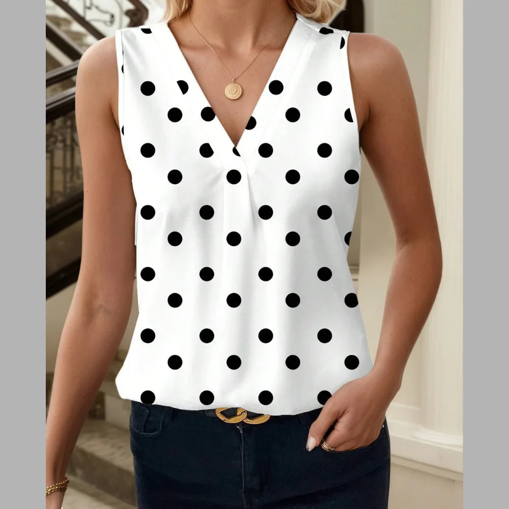 Printed V-Neck Tank - ZKZOOK