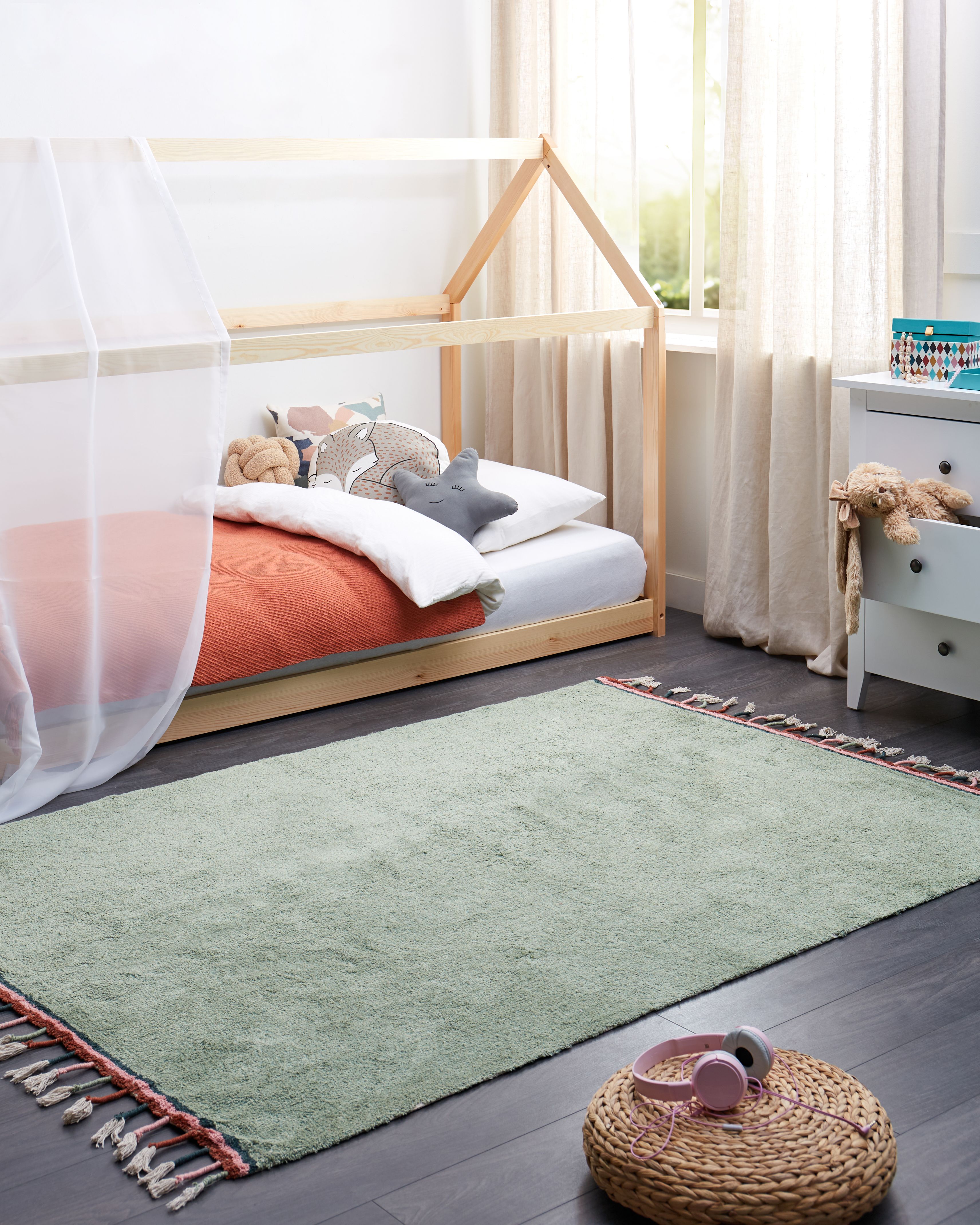 Kids Rug CAPARLI Light Green 140 x 200 cm Cotton