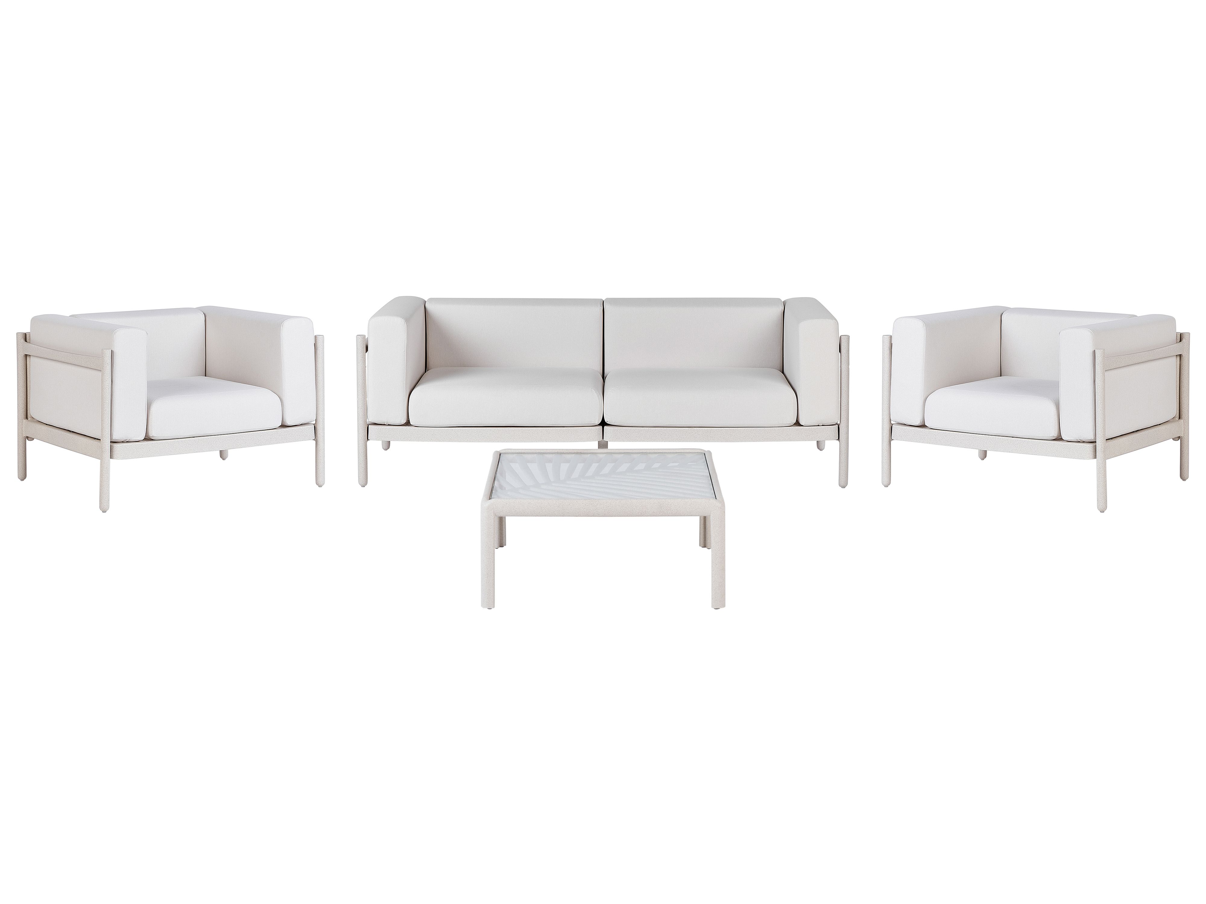 Garden Lounge Set with Table 4 Seater FERRETTI Light Beige