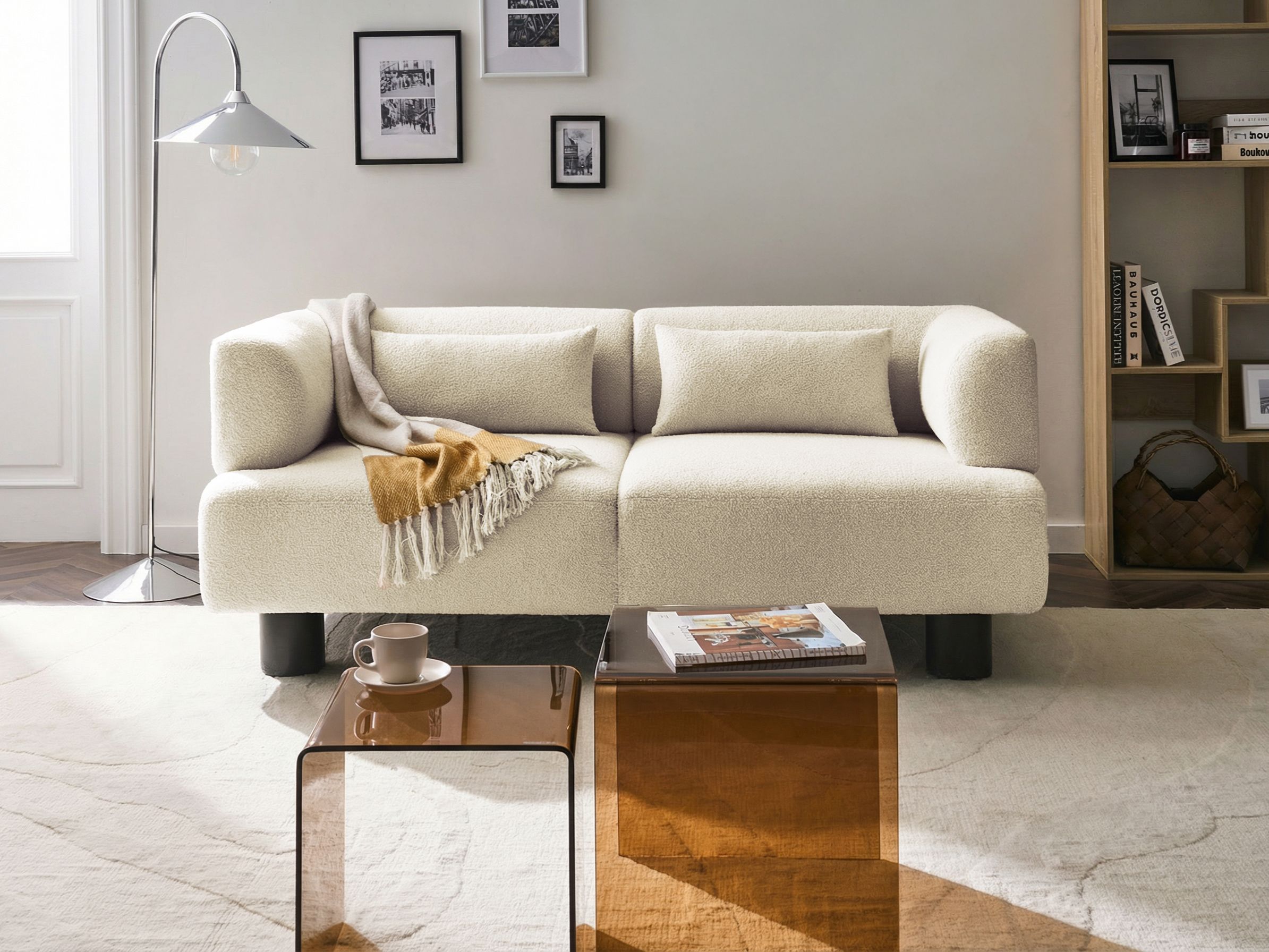 Sofa 2 Seater MOVIK Boucle Off-White