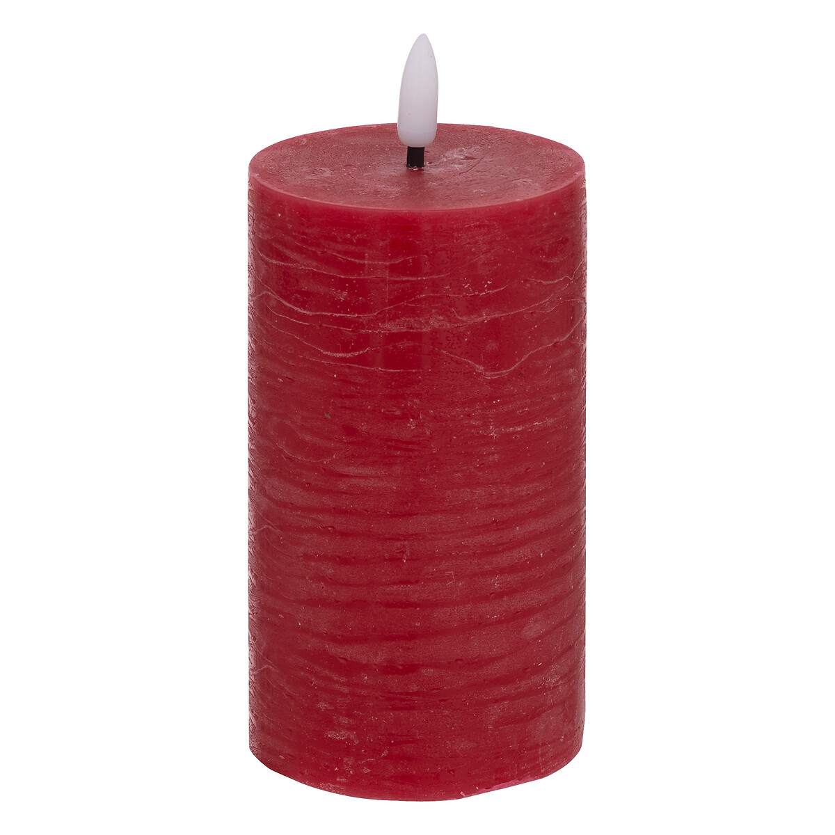 "Molia" round LED candle Red, H.15 cm