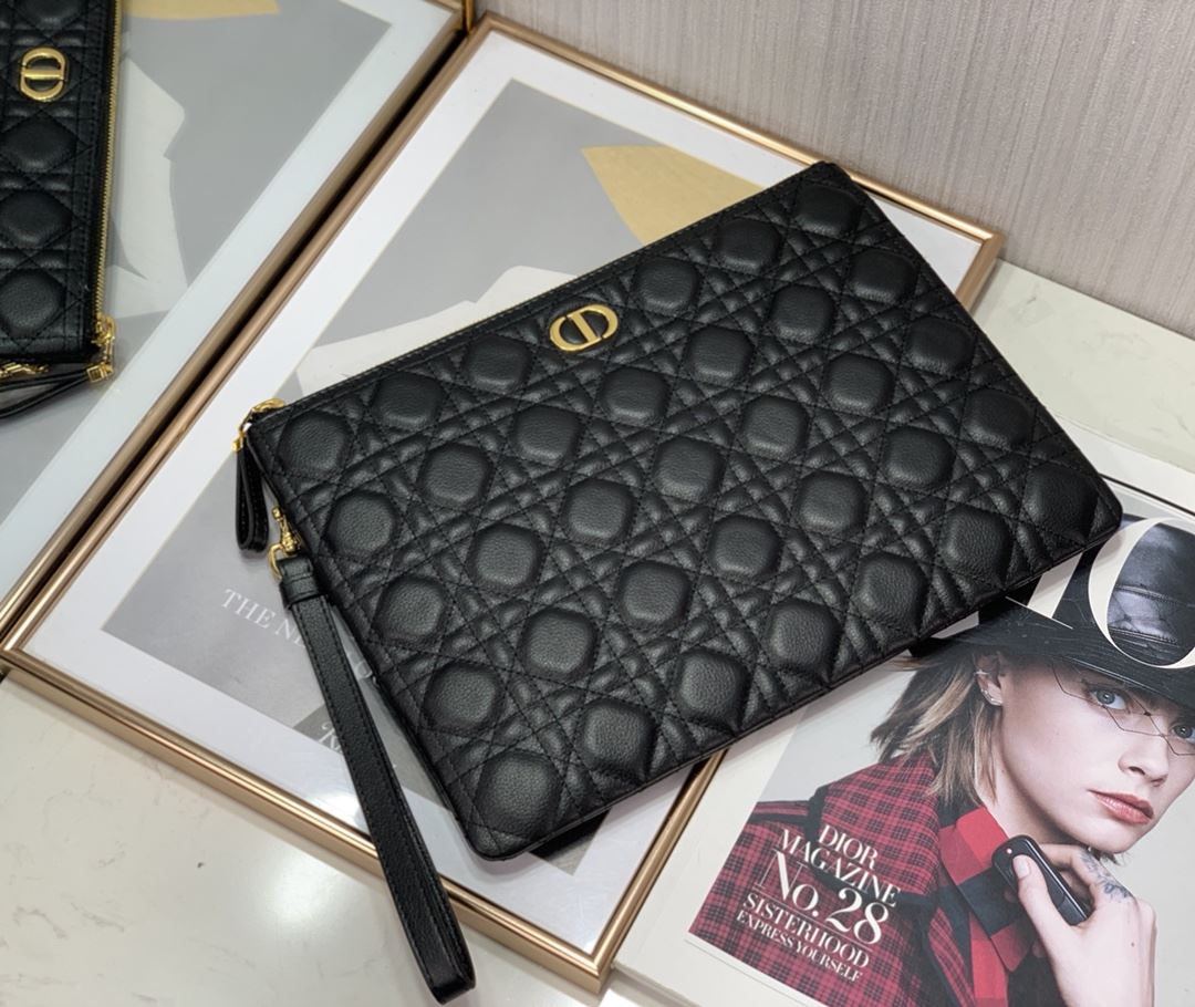 Lagre Dior Caro Daily Pouch Pink/Black/Blue/Brown For Women‎ 12in/30cm CD S5086UWHC_M81P1:1High-quality replica