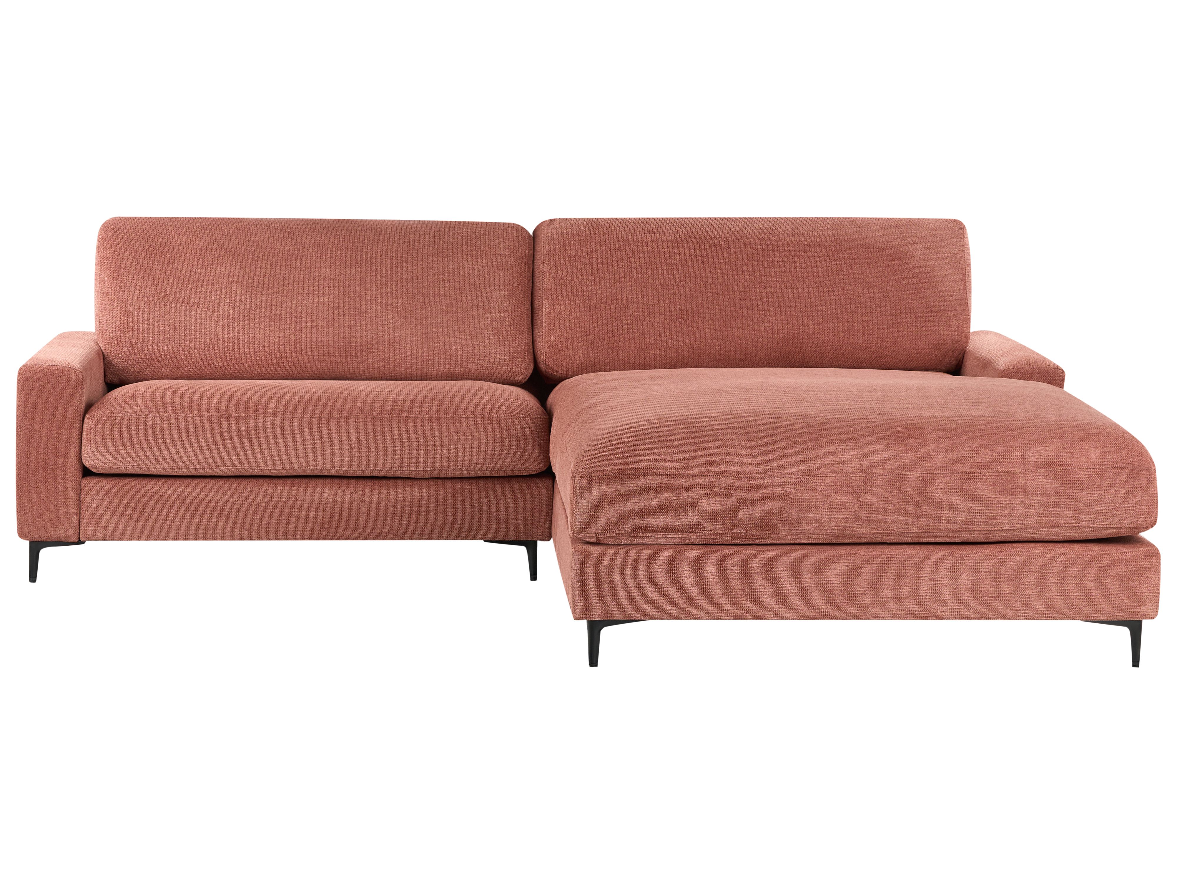 Corner Sofa 3 Seater MALOY Fabric Red Left Hand