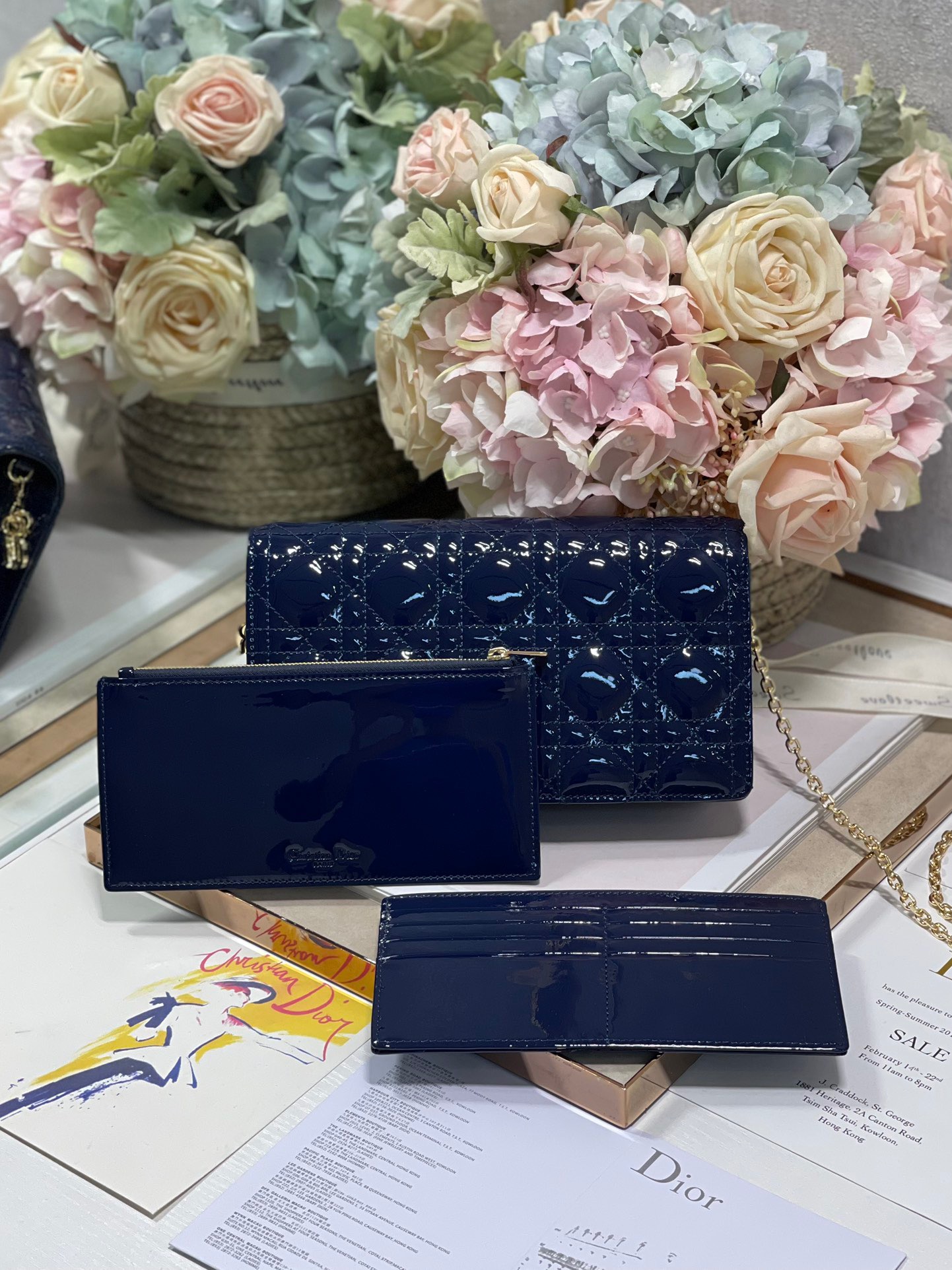 Christian Dior Lady Dior Pouch Navy, For Women, Women’s Handbags 8.5in/21.5cm CD1:1High-quality replica