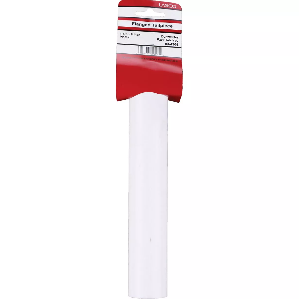 Lasco 1-1/2 In. OD x 8 In. White Plastic Tailpiece