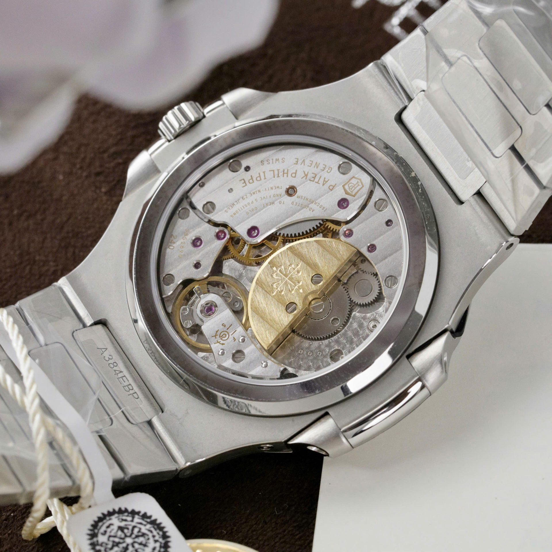 Patek Philippe Nautilus 5724G Refined Dial Replica Watch Custom Diamonds Moissanite Baguette 40mm - Top club