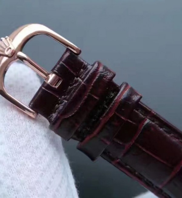Replica Rolex MK Cellini Time 50505 RG White Dial Leather Strap A3132 - Elite Watch Atelier
