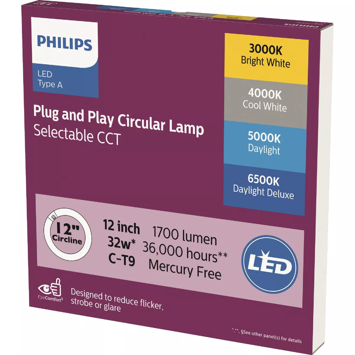 Philips 32W Equivalent 12 In. Multi-CCT C-T9 G10q Base Circline LED Light Bulb