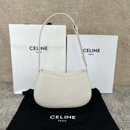 CELINE Tili Medium Cowhide Leather Handbag – Celine Inspired Designer Bag White