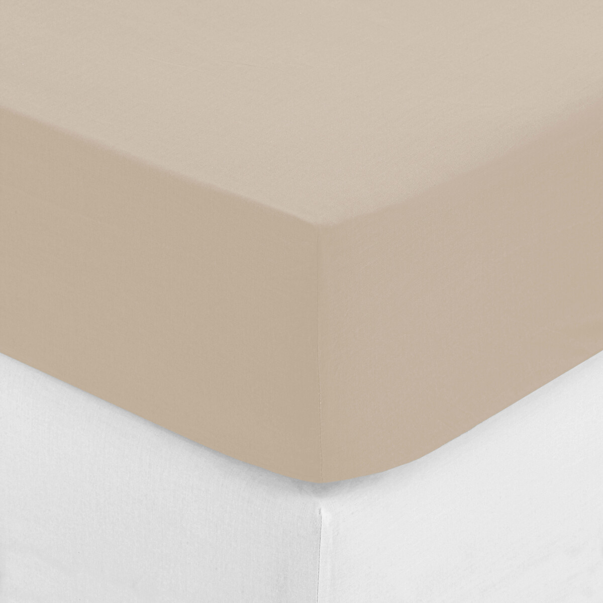 Fitted sheet, percale Beige, 140x190 cm
