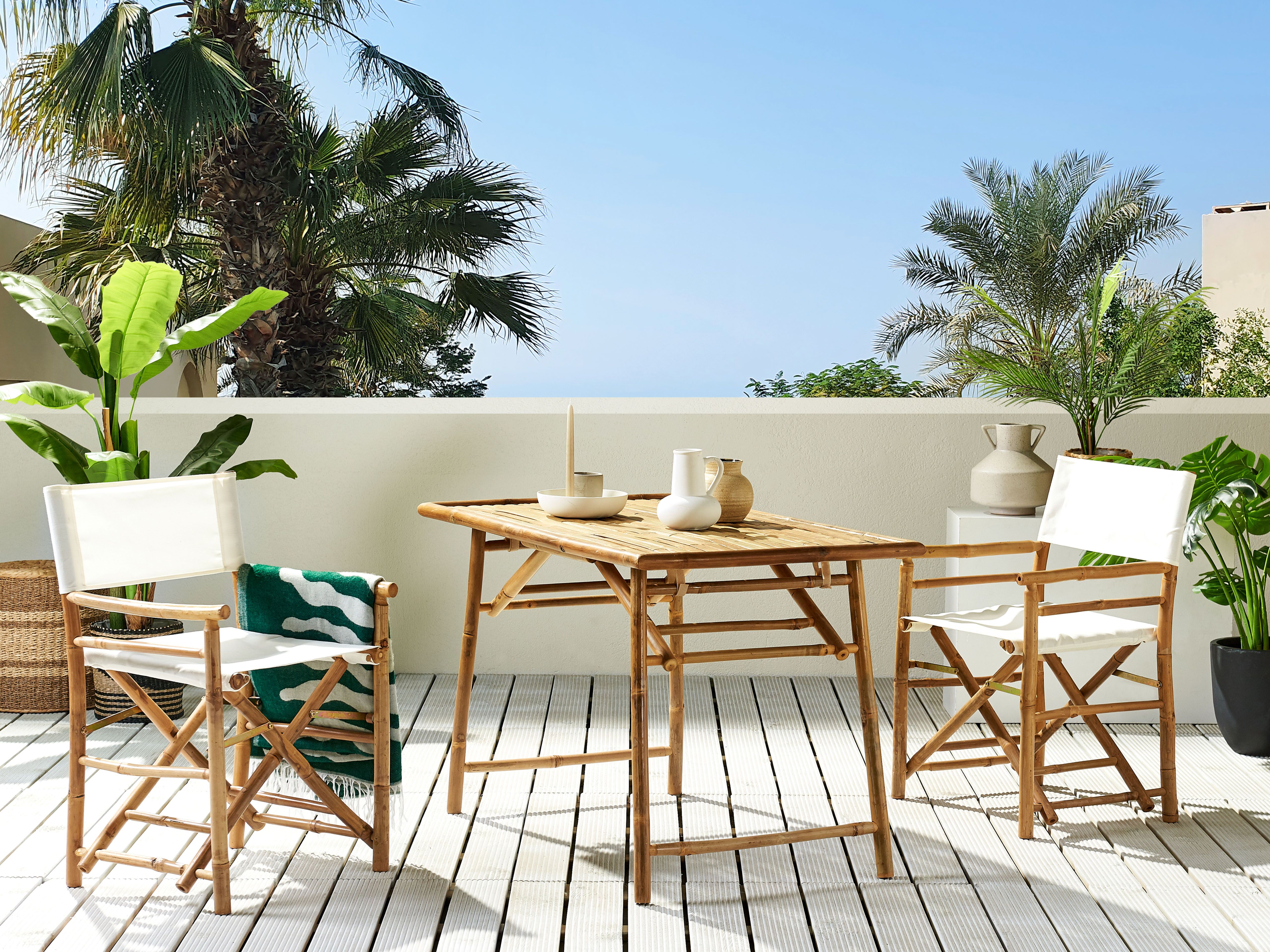 Garden Dining Table MOLISE 120 cm 69 cm Bamboo Light Brown