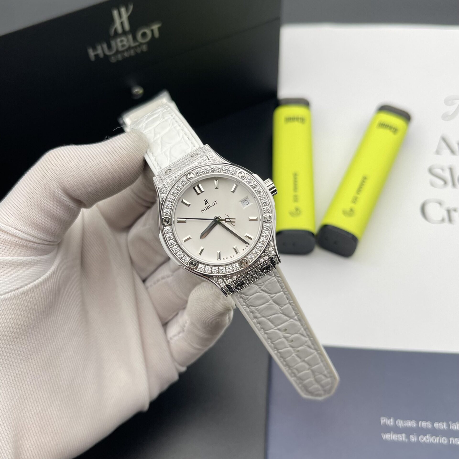 Hublot Replica Watches Classic Fusion Womens White Dial HB Factory 33mm - Elite Watch Atelier