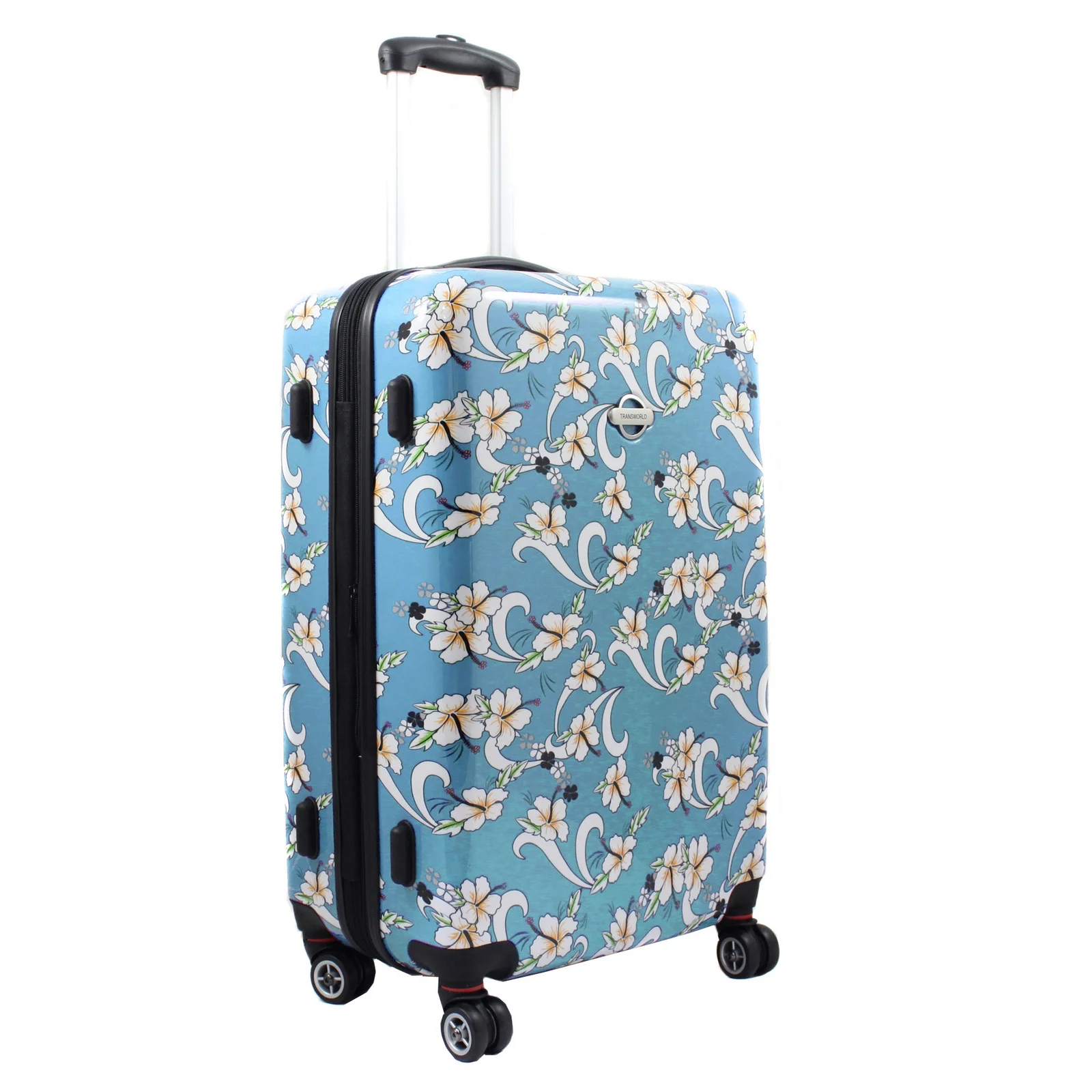 ecWorld Enterprises, Inc. Sky Blue Tropical Flower 3-piece Lightweight Expandable Hardside Spinner Luggage Set