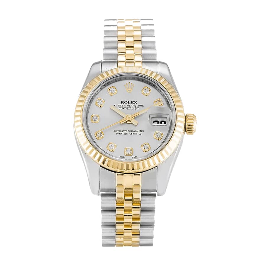 Rolex Datejust 179173 Yellow Gold   Diamond Silver Dial Replica - Top club