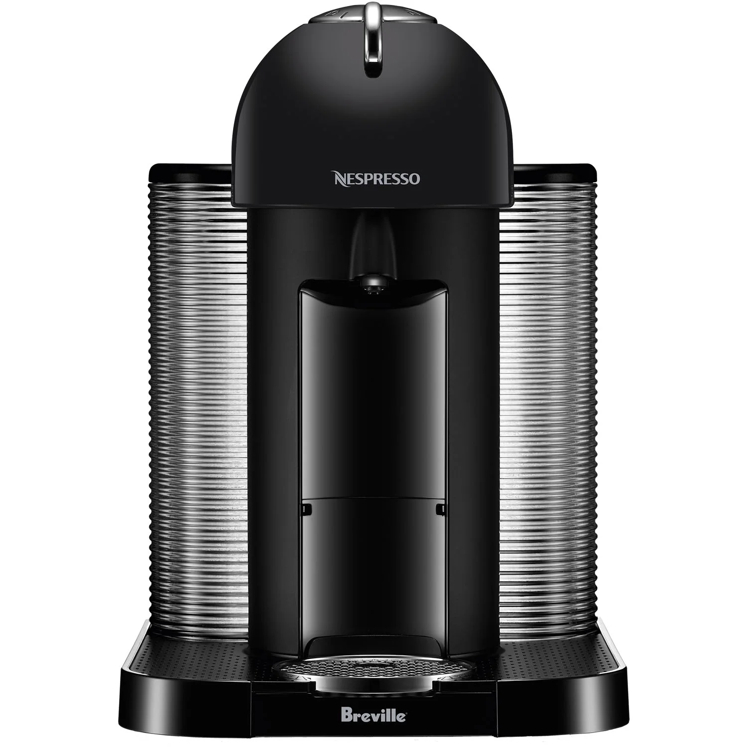 Breville Nespresso Vertuo Coffee & Espresso Single-Serve Machine in Matte Black and Aeroccino Milk Frother in Black