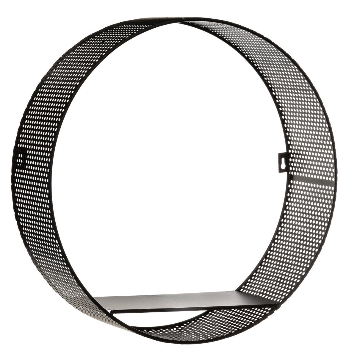 Set of 3 wall shelves "Juni" Perforated metal, Black