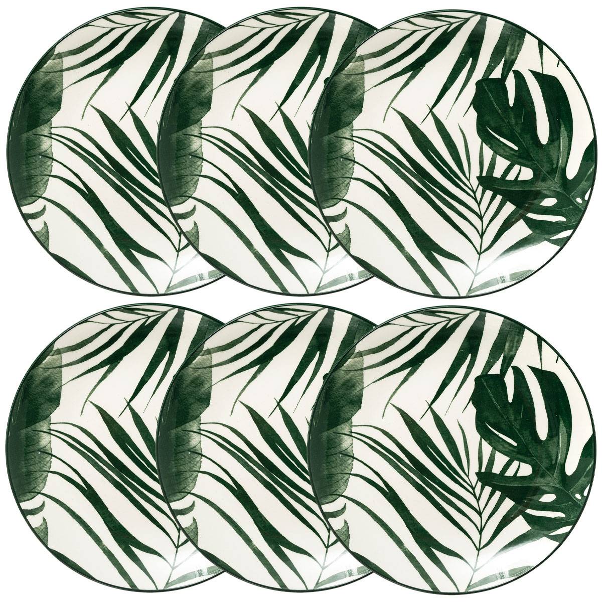 Set of 6 soup plates "Palme" D.20.2 cm, Black