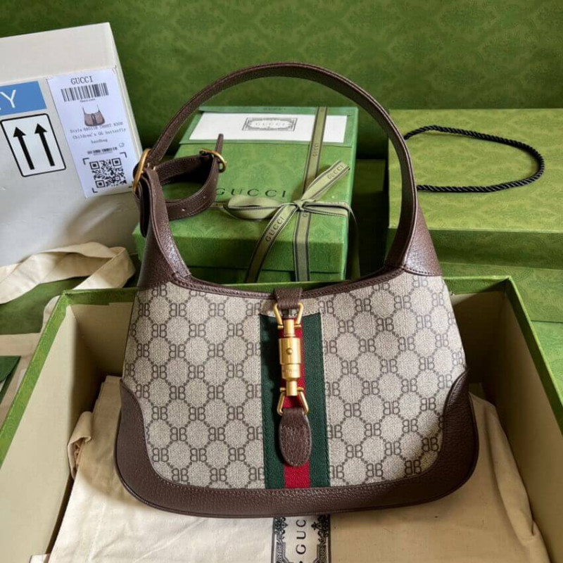 Replica Gucci X Balenciaga Jackie 1961 Small Hobo Bag 680118 Coffee1:1High-quality replica